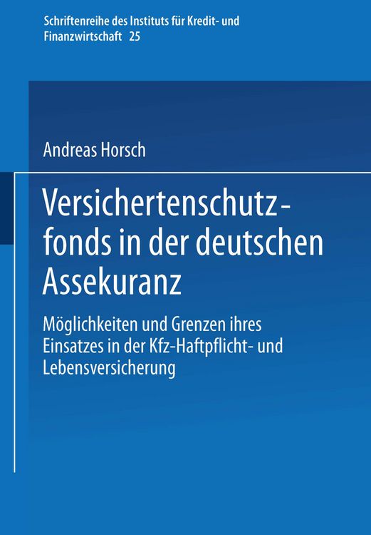 Produktbild: Versichertenschutzfonds in der deutschen Assekuranz