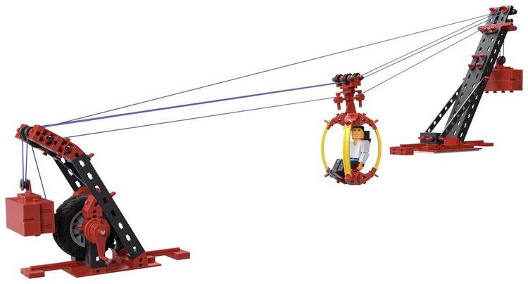 Produktbild: Fischertechnik 564068 - ADVANCED Seilbahn / Cable Car, 3 Modelle, 269 Bauteile, Konstruktionsbaukasten