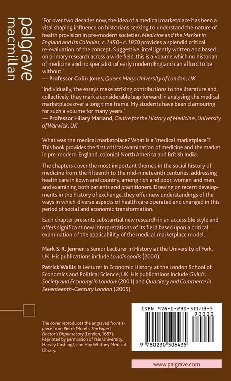 Produktbild: Medicine and the Market in England and its Colonies, c.1450- c.1850