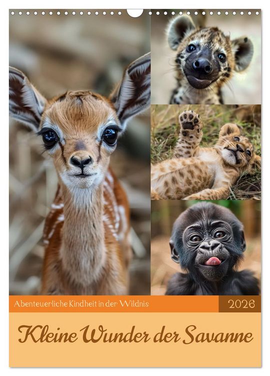 Produktbild: Kleine Wunder der Savanne (Wandkalender 2026 DIN A3 hoch), CALVENDO Monatskalender