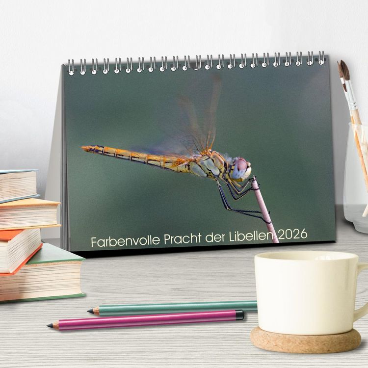 Produktbild: Farbenvolle Pracht der Libellen (Tischkalender 2026 DIN A5 quer), CALVENDO Monatskalender