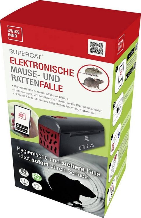Produktbild: Swissinno Elektr. Maus-und Rattenfalle SuperCat mit Bluetooth Mausefalle 1St.