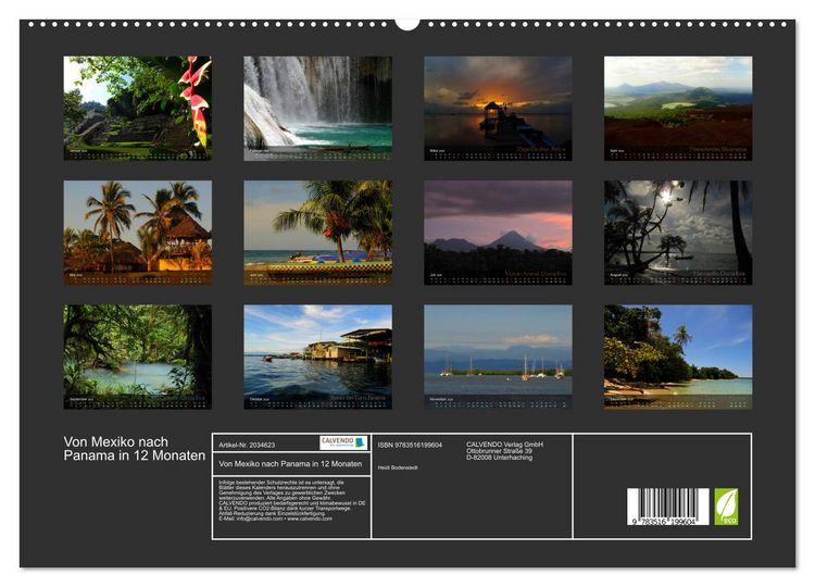 Produktbild: Von Mexiko nach Panama in 12 Monaten (hochwertiger Premium Wandkalender 2026 DIN A2 quer), Kunstdruck in Hochglanz