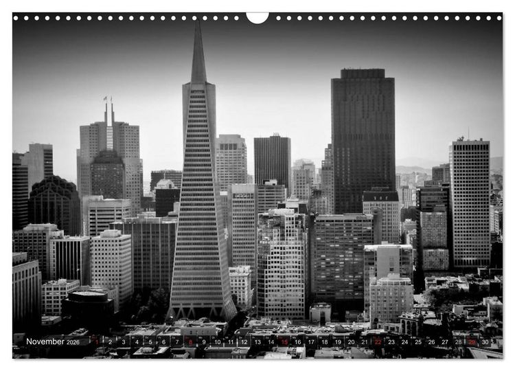 Produktbild: SAN FRANCISCO Monochrome Ansichten (Wandkalender 2026 DIN A3 quer), CALVENDO Monatskalender