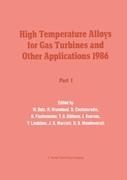 Produktbild: High Temperature Alloys for Gas Turbines and Other Applications 1986