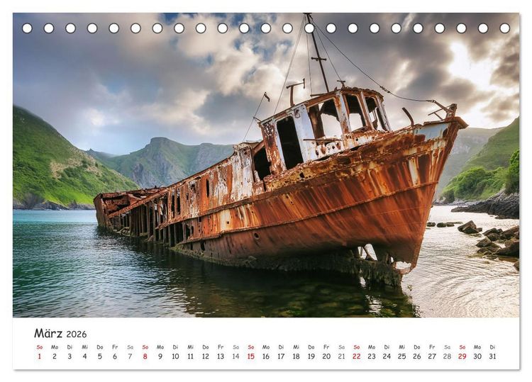 Produktbild: KI - Lost Places aus dem Rechner (Tischkalender 2026 DIN A5 quer), CALVENDO Monatskalender