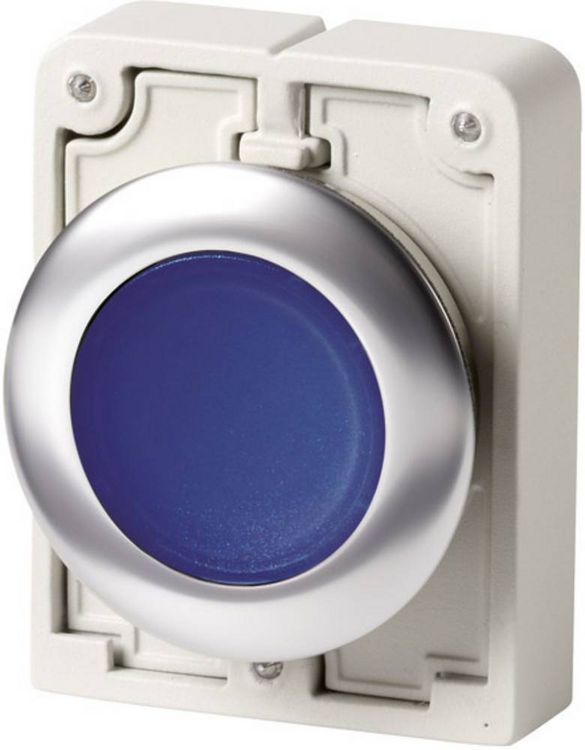 Produktbild: Eaton 182940 M30C-FDL-B Drucktaster flach, rund, verchromt Blau 1St.