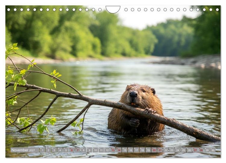 Produktbild: Biberwelt (Wandkalender 2027 DIN A4 quer), CALVENDO Monatskalender