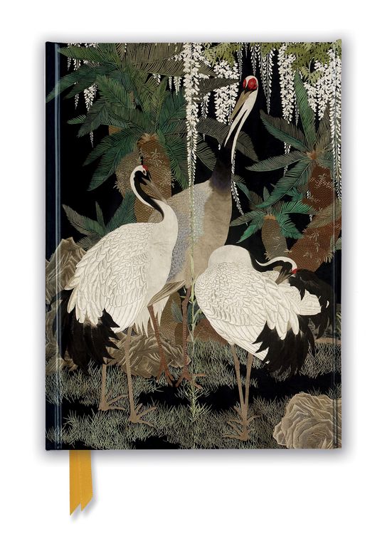 Produktbild: Premium Notizbuch DIN A5: Nishimura So-zaemon (Ashmolean Museum), Kraniche, Palmfarne und Blauregen