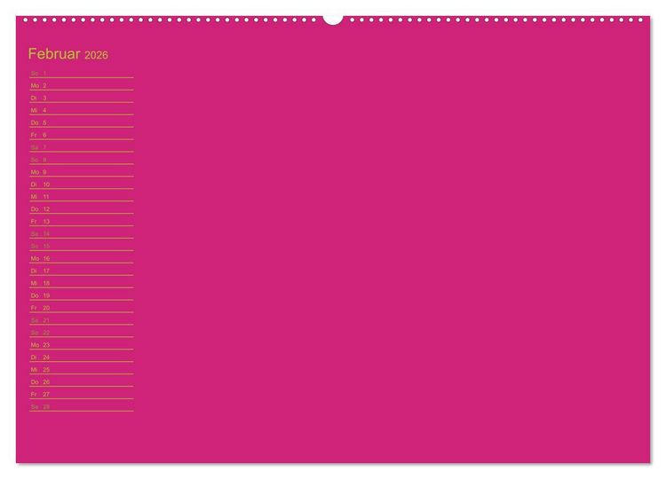 Produktbild: Bastel-Geburtstagskalender pink / Geburtstagskalender (Wandkalender 2026 DIN A2 quer), CALVENDO Monatskalender