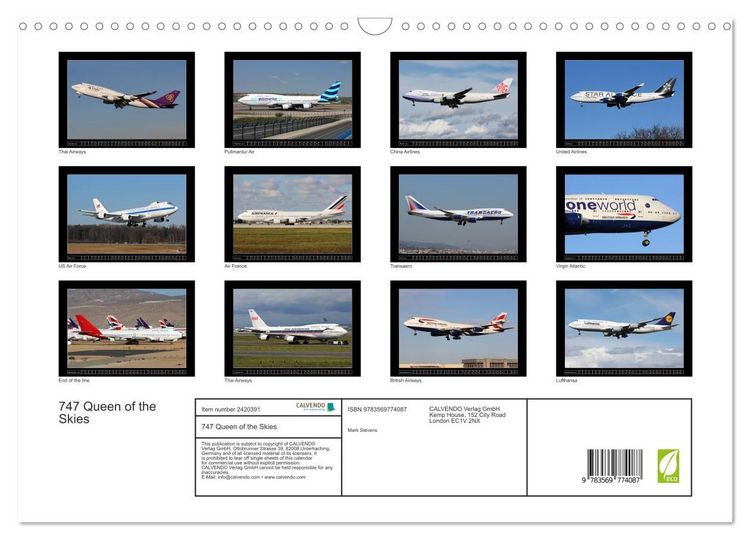 Produktbild: 747 Queen of the Skies (Wall Calendar 2027 DIN A3 landscape), CALVENDO 12 Month Wall Calendar