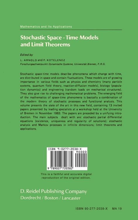 Produktbild: Stochastic Space&mdash;Time Models and Limit Theorems