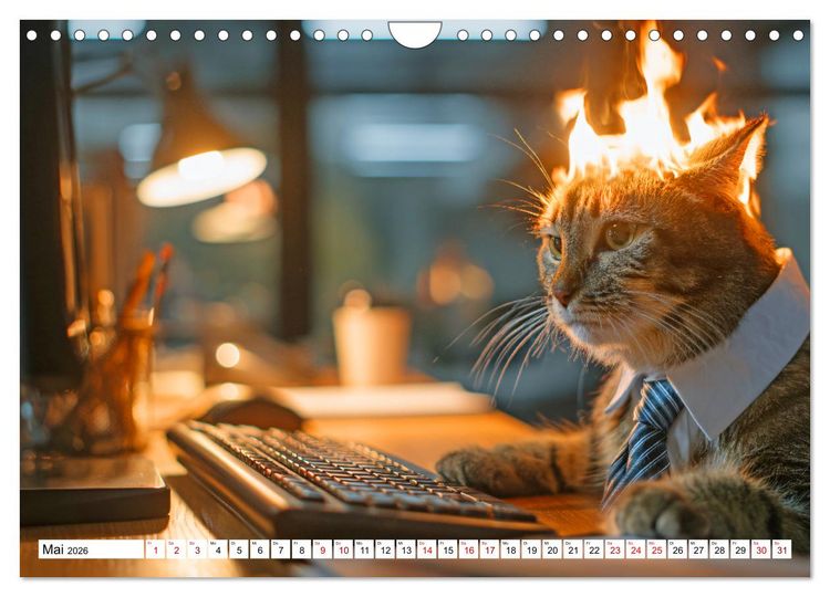 Produktbild: Katzipations - Berufskatzen im Einsatz (Wandkalender 2026 DIN A4 quer), CALVENDO Monatskalender