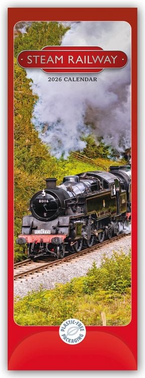 Produktbild: Steam Railway – Dampfeisenbahnen 2026 – Slimline-Kalender