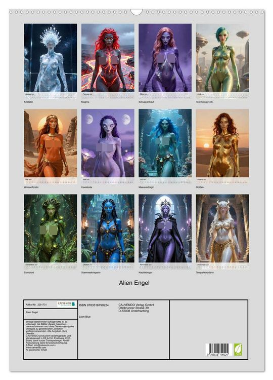 Produktbild: Alien Engel (Wandkalender 2027 DIN A2 hoch), CALVENDO Monatskalender