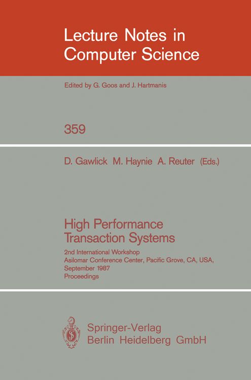Produktbild: High Performance Transaction Systems
