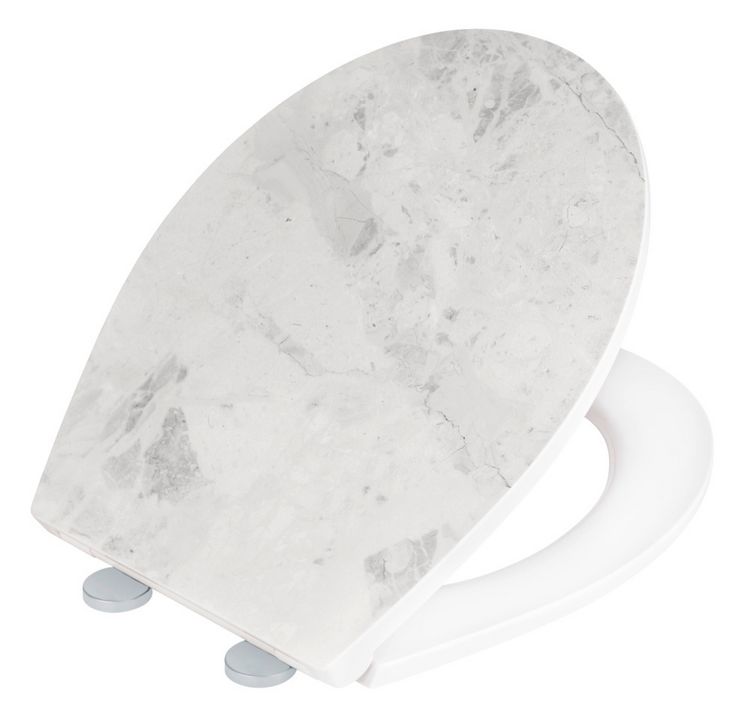 Produktbild: Premium WC-Sitz Mod. White Marble mit Relief, mit Absenkautomatik