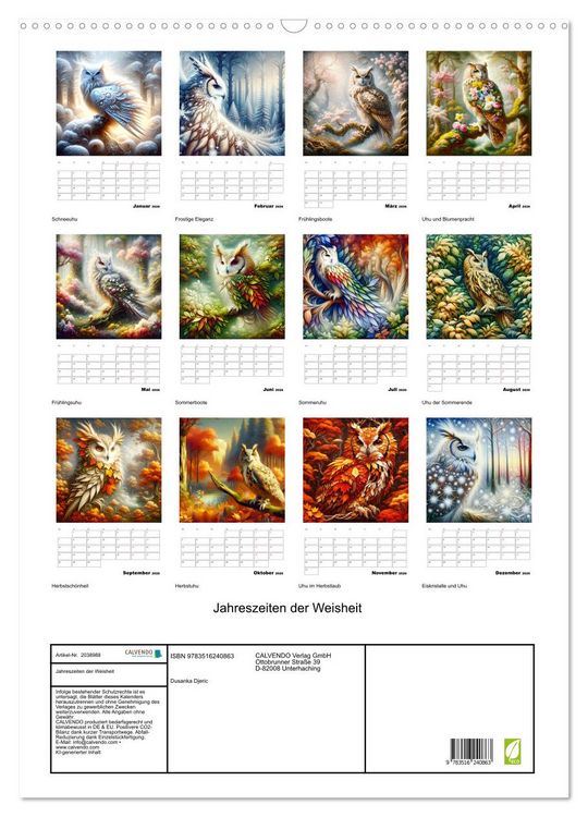 Produktbild: Jahreszeiten der Weisheit (Wandkalender 2026 DIN A2 hoch), CALVENDO Monatskalender
