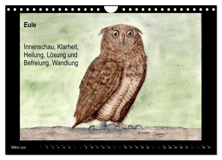 Produktbild: Krafttiere in Aquarell (Wandkalender 2026 DIN A4 quer), CALVENDO Monatskalender