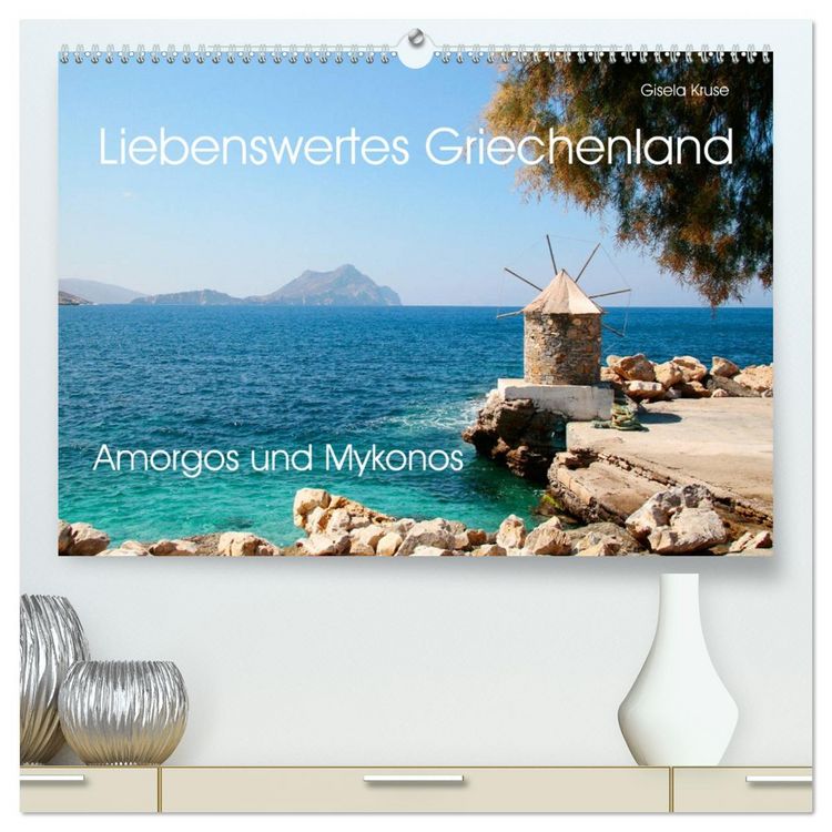Produktbild: Liebenswertes Griechenland Amorgos und Mykonos (hochwertiger Premium Wandkalender 2026 DIN A2 quer), Kunstdruck in Hochglanz
