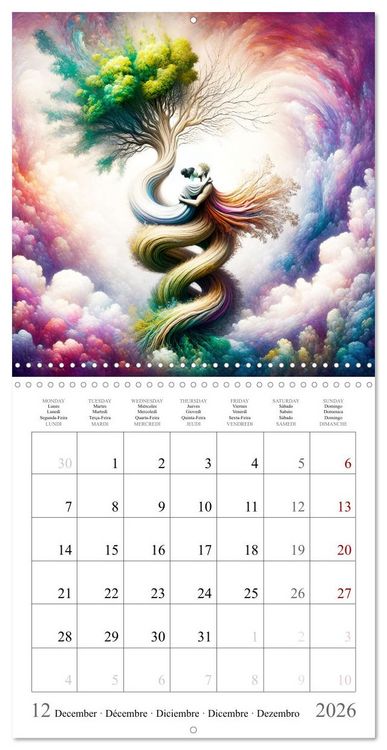Produktbild: Arbres de l'amour (Calendrier mural carr&eacute; 2026 30x30 cm) Calendrier double avec une page pour vos prises de notes