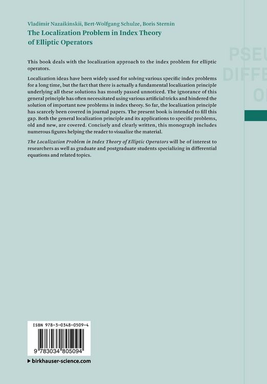 Produktbild: The Localization Problem in Index Theory of Elliptic Operators