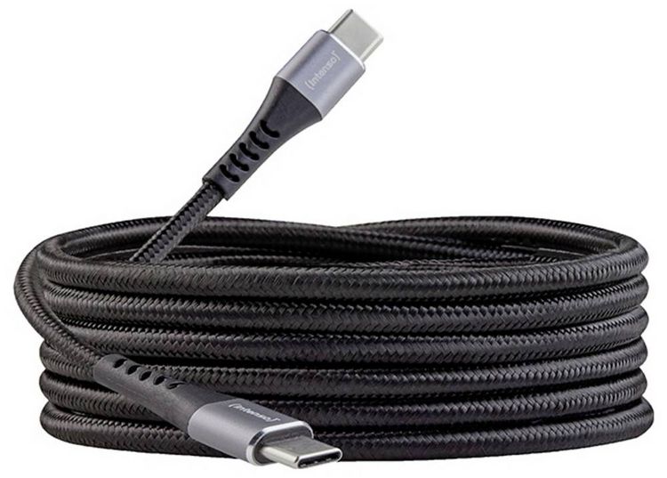 Produktbild: Intenso USB-C&reg; Kabel USB-C&reg; Stecker, USB-C&reg; Stecker 1.5m Schwarz hochflexibel 7901000