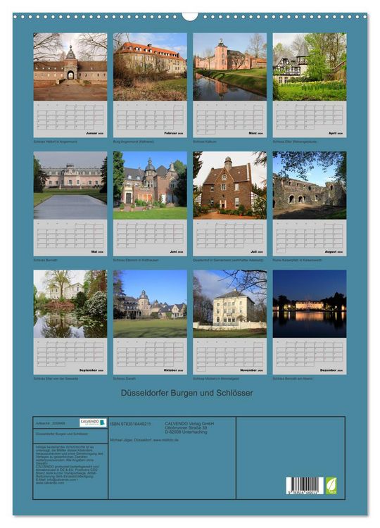 Produktbild: D&uuml;sseldorfer Burgen und Schl&ouml;sser (Wandkalender 2026 DIN A2 hoch), CALVENDO Monatskalender