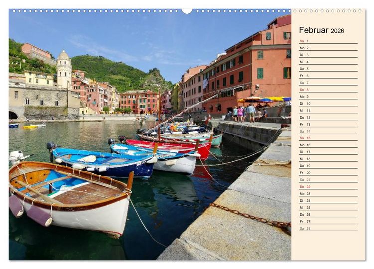 Produktbild: Cinque Terre - Malerische, vertr&auml;umte D&ouml;rfer an der ligurischen K&uuml;ste (Wandkalender 2026 DIN A2 quer), CALVENDO Monatskalender