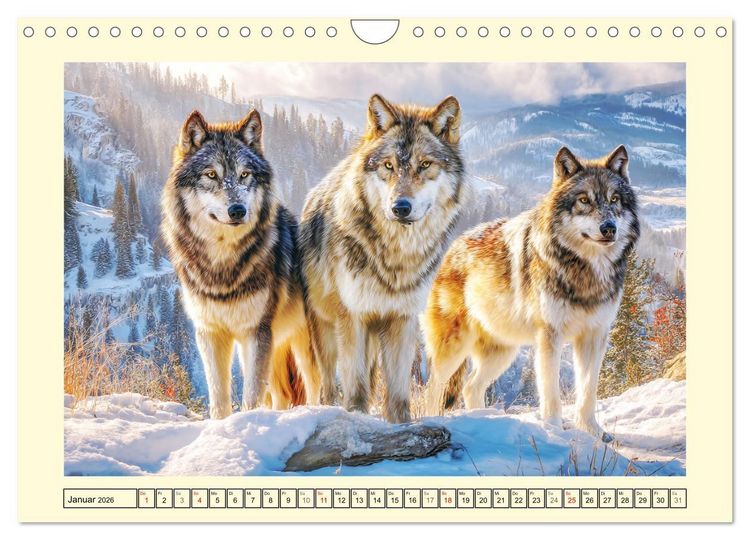 Produktbild: Herzschlag der Wildnis. W&ouml;lfe zwischen Legende, Freiheit und Anmut (Wandkalender 2026 DIN A4 quer), CALVENDO Monatskalender