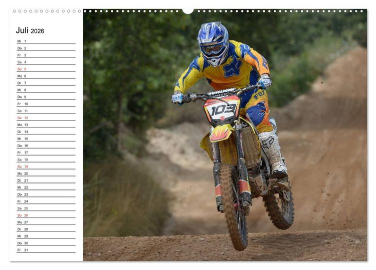 Produktbild: Motocross - Terminplaner (hochwertiger Premium Wandkalender 2026 DIN A2 quer), Kunstdruck in Hochglanz