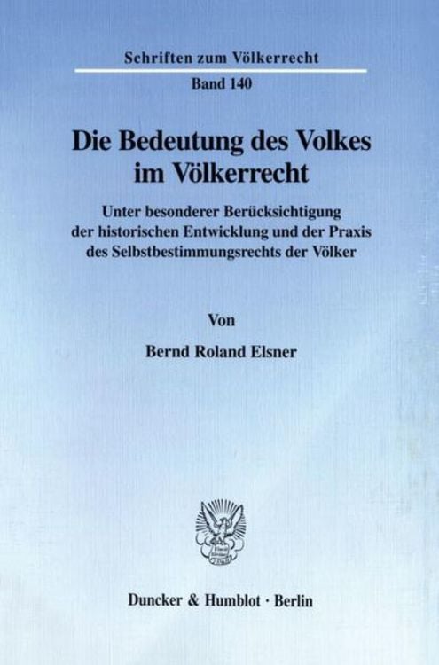 Produktbild: Die Bedeutung des Volkes im Völkerrecht.