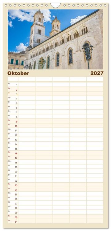 Produktbild: Familienplaner 2027 - Italien - Tief im S&uuml;den mit 5 Spalten (Wandkalender, 21 x 45 cm) CALVENDO