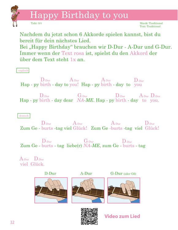 Produktbild: Das M&auml;dchen Gitarrenbuch inkl. QR-Codes zu Lernvideos