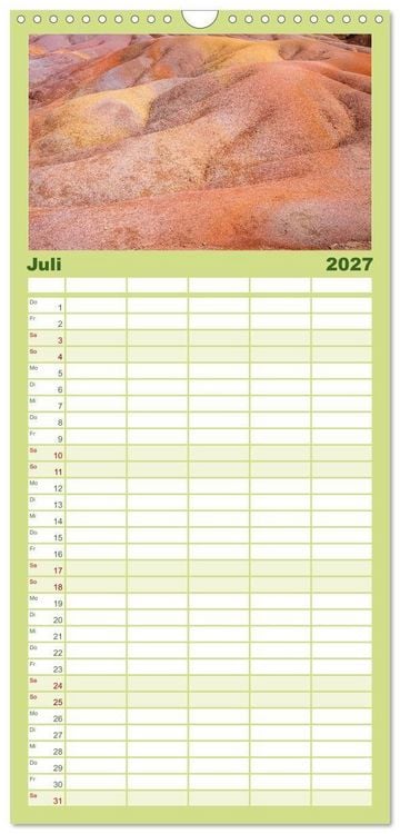 Produktbild: Familienplaner 2027 - Trauminseln der Welt - Mauritius mit 5 Spalten (Wandkalender, 21 x 45 cm) CALVENDO