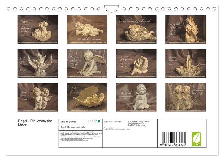 Produktbild: Engel - Die Worte der Liebe (Wandkalender 2026 DIN A4 quer), CALVENDO Monatskalender