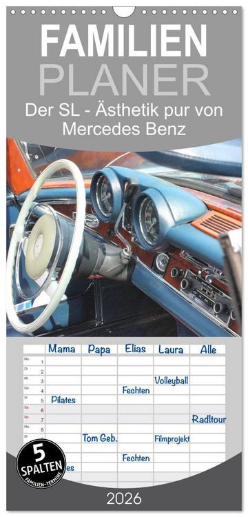 Produktbild: Familienplaner 2026 - Der SL - &Auml;sthetik pur von Mercedes Benz mit 5 Spalten (Wandkalender, 21 x 45 cm) CALVENDO
