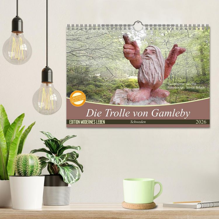 Produktbild: Die Trolle von Gamleby - Schweden - Skulpturen von Jan Pol (Wandkalender 2026 DIN A4 quer), CALVENDO Monatskalender