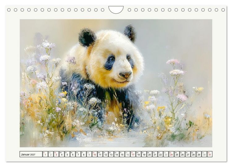 Produktbild: Pandas. Gl&uuml;cksmomente im Reich der B&auml;ren (Wandkalender 2027 DIN A4 quer), CALVENDO Monatskalender