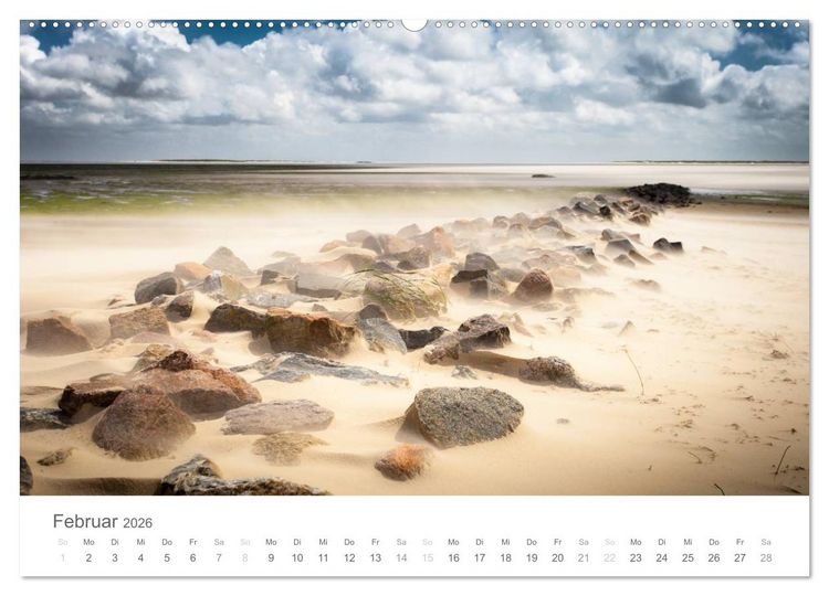 Produktbild: Nordfriesische Inselwelt - Bunte Watt- und Wolkenlandschaften (Wandkalender 2026 DIN A2 quer), CALVENDO Monatskalender