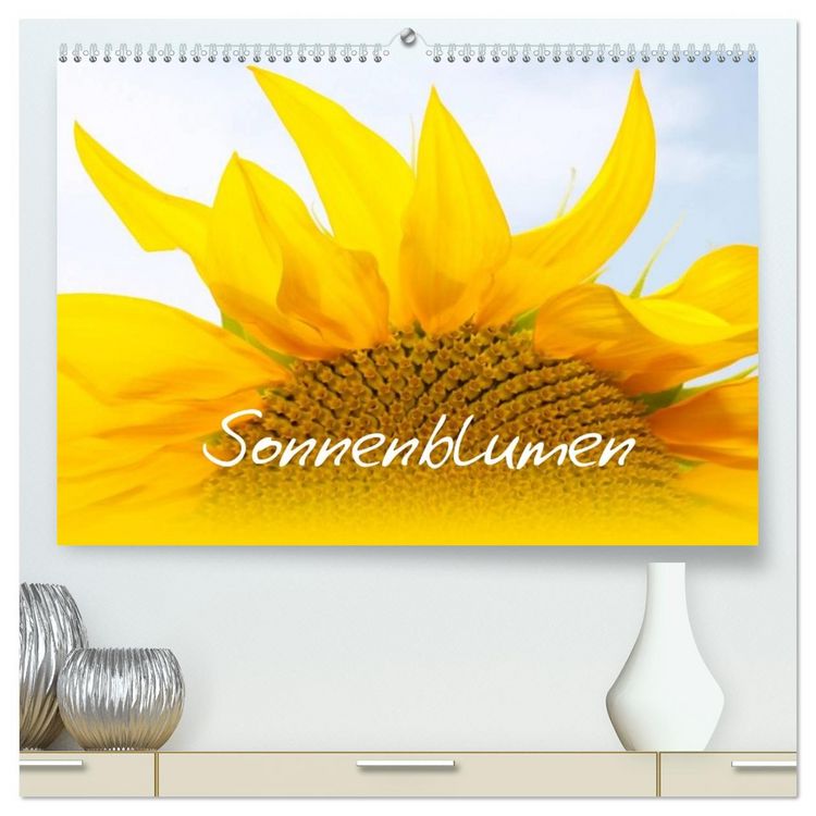 Produktbild: Sonnenblumen - die Blumen der Lebensfreude (hochwertiger Premium Wandkalender 2026 DIN A2 quer), Kunstdruck in Hochglanz