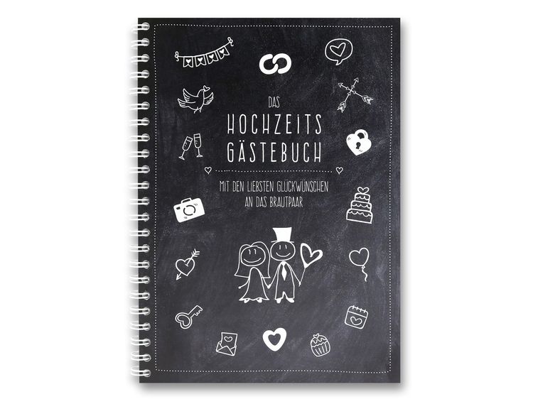 Produktbild: Familiawedding black-Doodle- Design XXL G&auml;stebuch zur Hochzeit
