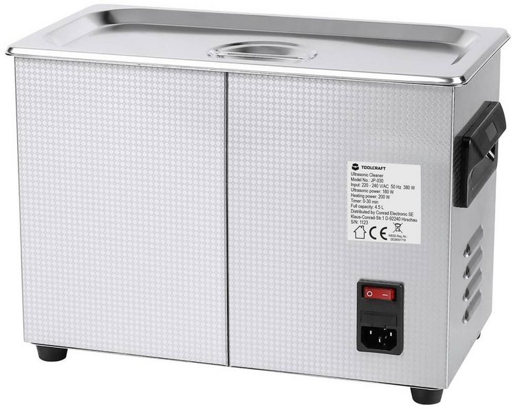Produktbild: TOOLCRAFT USC-450 Ultraschallreiniger Schmuck, Werkstatt, B&uuml;robedarf 380 W 4.5 l mit Heizung, mit Reinigungskorb