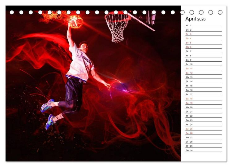 Produktbild: Basketball Fantasiewelten (Tischkalender 2026 DIN A5 quer), CALVENDO Monatskalender