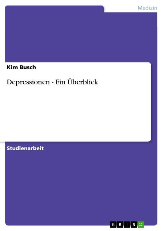 Produktbild: Depressionen - Ein &Uuml;berblick