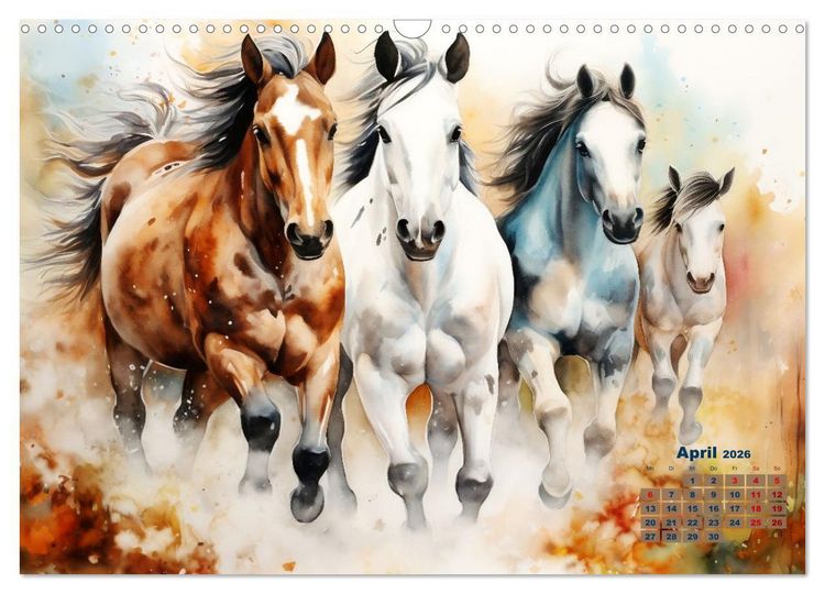 Produktbild: Kraftpakete in Aquarell (Wandkalender 2026 DIN A3 quer), CALVENDO Monatskalender