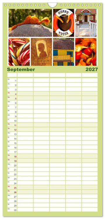 Produktbild: Familienplaner 2027 - Sehnsucht Schweden - Sverige mit 5 Spalten (Wandkalender, 21 x 45 cm) CALVENDO