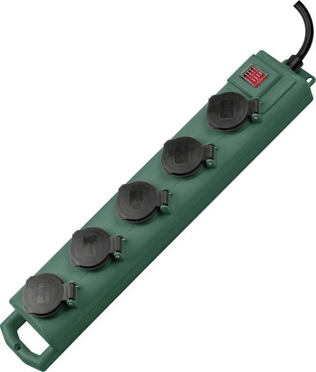 Produktbild: Brennenstuhl 1159910215 Outdoor Steckdosenleiste mit Schalter 5fach Gr&uuml;n Schutzkontakt 1St.