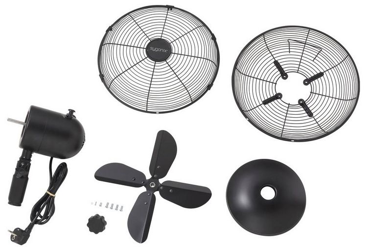 Produktbild: Sygonix Tischventilator 35W (&Oslash; x H) 335mm x 400mm Schwarz Oszillierend