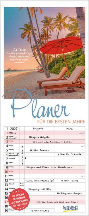 Produktbild: Planer f&uuml;r die besten Jahre 2027
